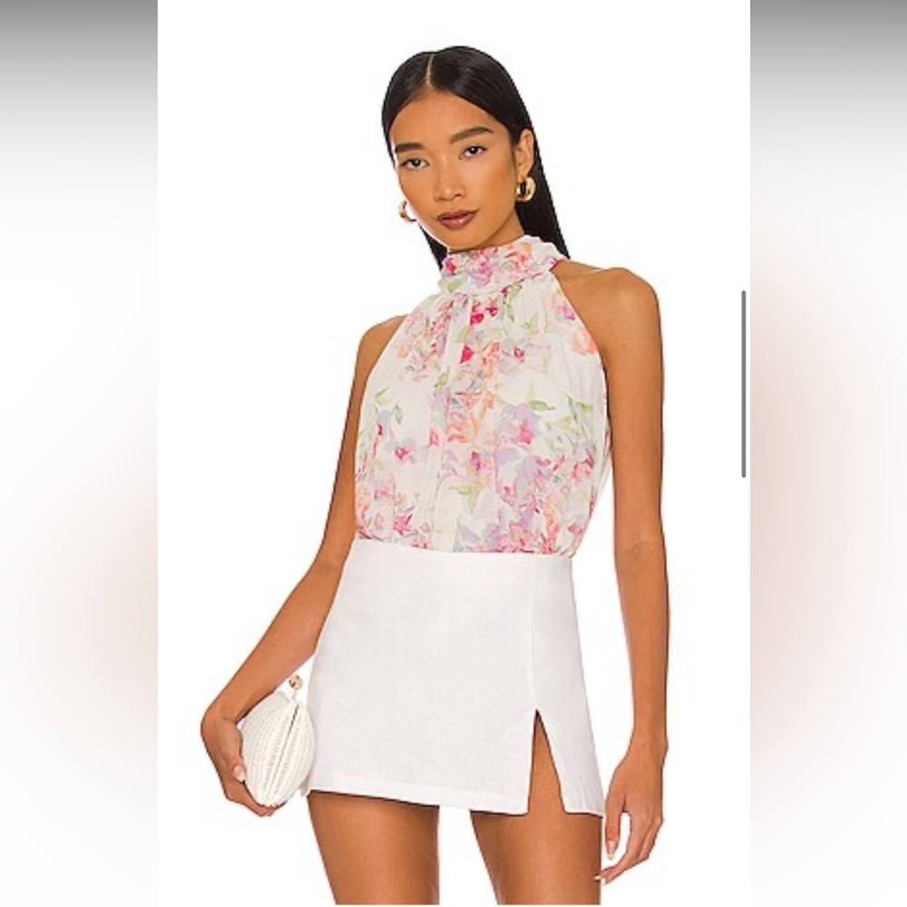 NWOT 1. State Revolve Cream Floral Sleeveless Blouse